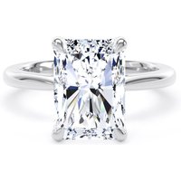 Platinum 3.00cttw Radiant Cut Lab Grown Diamond Solitaire Engagement Ring - Ring Size Q