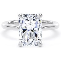 Platinum 4.00cttw Radiant Cut Lab Grown Diamond Solitaire Engagement Ring - Ring Size V