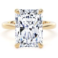 18ct Yellow Gold 5.00cttw Radiant Cut Lab Grown Diamond Solitaire Engagement Ring - Ring Size H.5