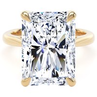 18ct Yellow Gold 7.00cttw Radiant Cut Lab Grown Diamond Solitaire Engagement Ring - Ring Size V.5
