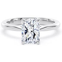 18ct White Gold 1.50cttw Radiant Cut Lab Grown Diamond Solitaire Engagement Ring - Ring Size M.5