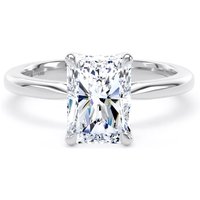 18ct White Gold 2.00cttw Radiant Cut Lab Grown Diamond Solitaire Engagement Ring - Ring Size W.5