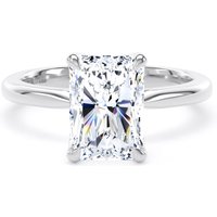 18ct White Gold 3.00cttw Radiant Cut Lab Grown Diamond Solitaire Engagement Ring - Ring Size G.5