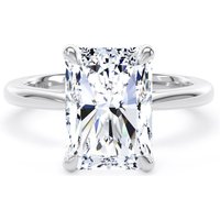 18ct White Gold 5.00cttw Radiant Cut Lab Grown Diamond Solitaire Engagement Ring - Ring Size K