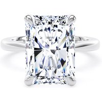 18ct White Gold 7.00cttw Radiant Cut Lab Grown Diamond Solitaire Engagement Ring - Ring Size I.5