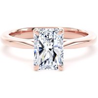 18ct Rose Gold 1.50cttw Radiant Cut Lab Grown Diamond Solitaire Engagement Ring - Ring Size T.5