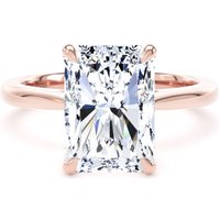 18ct Rose Gold 3.00cttw Radiant Cut Lab Grown Diamond Solitaire Engagement Ring - Ring Size V