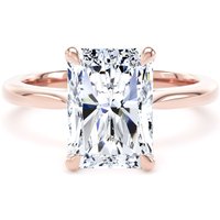 18ct Rose Gold 4.00cttw Radiant Cut Lab Grown Diamond Solitaire Engagement Ring - Ring Size L