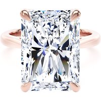 18ct Rose Gold 7.00cttw Radiant Cut Lab Grown Diamond Solitaire Engagement Ring - Ring Size N.5