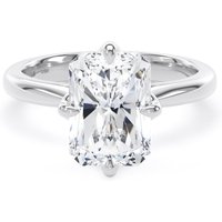 Platinum Compass Set 4.00cttw Radiant Cut Lab Grown Diamond Solitaire Engagement Ring - Ring Size T.5