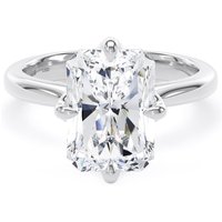 Platinum Compass Set 5.00cttw Radiant Cut Lab Grown Diamond Solitaire Engagement Ring - Ring Size M