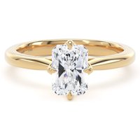 18ct Yellow Gold Compass Set 1.50cttw Radiant Cut Lab Grown Diamond Solitaire Engagement Ring - Ring Size J