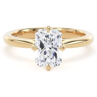 18ct Yellow Gold Compass Set 2.00cttw Radiant Cut Lab Grown Diamond Solitaire Engagement Ring - Ring Size T
