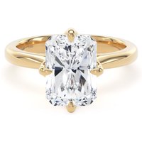 18ct Yellow Gold Compass Set 4.00cttw Radiant Cut Lab Grown Diamond Solitaire Engagement Ring - Ring Size J.5