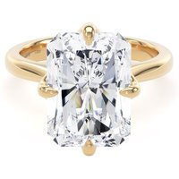 18ct Yellow Gold Compass Set 7.00cttw Radiant Cut Lab Grown Diamond Solitaire Engagement Ring - Ring Size Q