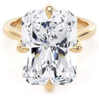 18ct Yellow Gold Compass Set 10.00cttw Radiant Cut Lab Grown Diamond Solitaire Engagement Ring - Ring Size O.5