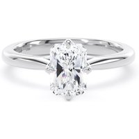 18ct White Gold Compass Set 1.50cttw Radiant Cut Lab Grown Diamond Solitaire Engagement Ring - Ring Size X.5