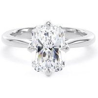 18ct White Gold Compass Set 3.00cttw Radiant Cut Lab Grown Diamond Solitaire Engagement Ring - Ring Size T