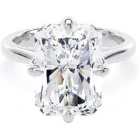 18ct White Gold Compass Set 7.00cttw Radiant Cut Lab Grown Diamond Solitaire Engagement Ring - Ring Size R.5
