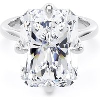 18ct White Gold Compass Set 10.00cttw Radiant Cut Lab Grown Diamond Solitaire Engagement Ring - Ring Size W