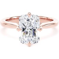 18ct Rose Gold Compass Set 3.00cttw Radiant Cut Lab Grown Diamond Solitaire Engagement Ring - Ring Size Q