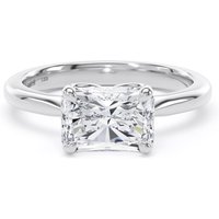 Platinum East-West 2.00cttw Radiant Cut Lab Grown Diamond Solitaire Engagement Ring - Ring Size O