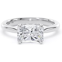 18ct White Gold East-West 2.00cttw Radiant Cut Lab Grown Diamond Solitaire Engagement Ring - Ring Size J.5