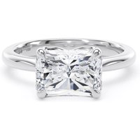 18ct White Gold East-West 3.00cttw Radiant Cut Lab Grown Diamond Solitaire Engagement Ring - Ring Size R