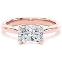 18ct Rose Gold East-West 1.50cttw Radiant Cut Lab Grown Diamond Solitaire Engagement Ring - Ring Size Q.5