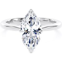 Platinum 2.00cttw Marquise Cut Lab Grown Diamond Solitaire Engagement Ring - Ring Size J
