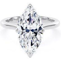 Platinum 4.00cttw Marquise Cut Lab Grown Diamond Solitaire Engagement Ring - Ring Size Z