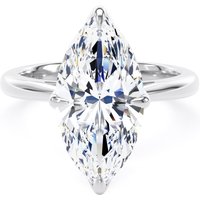 Platinum 5.00cttw Marquise Cut Lab Grown Diamond Solitaire Engagement Ring - Ring Size F