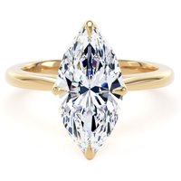 18ct Yellow Gold 3.00cttw Marquise Cut Lab Grown Diamond Solitaire Engagement Ring - Ring Size K.5
