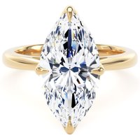 18ct Yellow Gold 5.00cttw Marquise Cut Lab Grown Diamond Solitaire Engagement Ring - Ring Size X