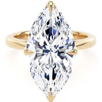 18ct Yellow Gold 7.00cttw Marquise Cut Lab Grown Diamond Solitaire Engagement Ring - Ring Size L