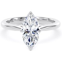 18ct White Gold 1.50cttw Marquise Cut Lab Grown Diamond Solitaire Engagement Ring - Ring Size U