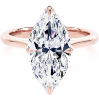 18ct Rose Gold 4.00cttw Marquise Cut Lab Grown Diamond Solitaire Engagement Ring - Ring Size Z