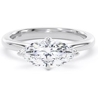 Platinum East-West 1.50cttw Marquise Cut Lab Grown Diamond Solitaire Engagement Ring - Ring Size R.5