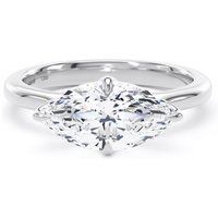 Platinum East-West 2.00cttw Marquise Cut Lab Grown Diamond Solitaire Engagement Ring - Ring Size I.5