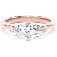 18ct Rose Gold East-West 1.50cttw Marquise Cut Lab Grown Diamond Solitaire Engagement Ring - Ring Size P.5