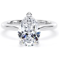 Platinum 2.00cttw Pear Cut Lab Grown Diamond Solitaire Engagement Ring - Ring Size U