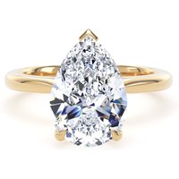 18ct Yellow Gold 3.00cttw Pear Cut Lab Grown Diamond Solitaire Engagement Ring - Ring Size N.5