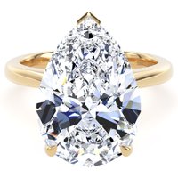 18ct Yellow Gold 7.00cttw Pear Cut Lab Grown Diamond Solitaire Engagement Ring - Ring Size X