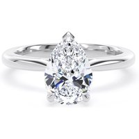18ct White Gold 1.50cttw Pear Cut Lab Grown Diamond Solitaire Engagement Ring - Ring Size K