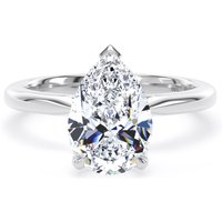 18ct White Gold 2.00cttw Pear Cut Lab Grown Diamond Solitaire Engagement Ring - Ring Size P
