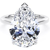 18ct White Gold 7.00cttw Pear Cut Lab Grown Diamond Solitaire Engagement Ring - Ring Size S