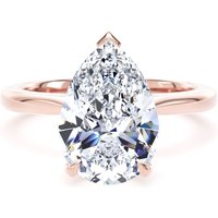 18ct Rose Gold 3.00cttw Pear Cut Lab Grown Diamond Solitaire Engagement Ring - Ring Size L.5