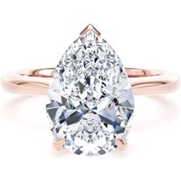 18ct Rose Gold 4.00cttw Pear Cut Lab Grown Diamond Solitaire Engagement Ring - Ring Size L.5