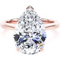 18ct Rose Gold 5.00cttw Pear Cut Lab Grown Diamond Solitaire Engagement Ring - Ring Size S.5