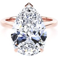 18ct Rose Gold 7.00cttw Pear Cut Lab Grown Diamond Solitaire Engagement Ring - Ring Size F.5